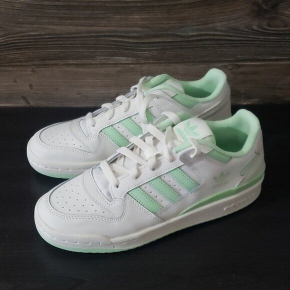New Adidas Forum Low Womens White Mint Sneakers Size 7 Three Stripes Classic - Picture 7 of 10